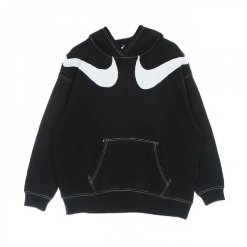 Zwart/Wit/Wit Fleece Hoodie Nike , Black , Dames