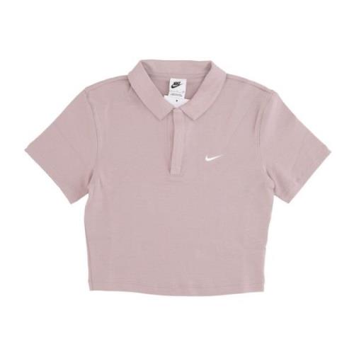 Essentiële Polo Crop Top Nike , Pink , Dames
