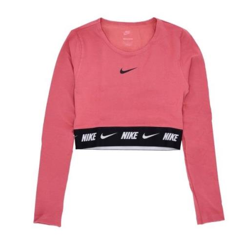 Crop Tape Longsleeve Top Nike , Pink , Dames