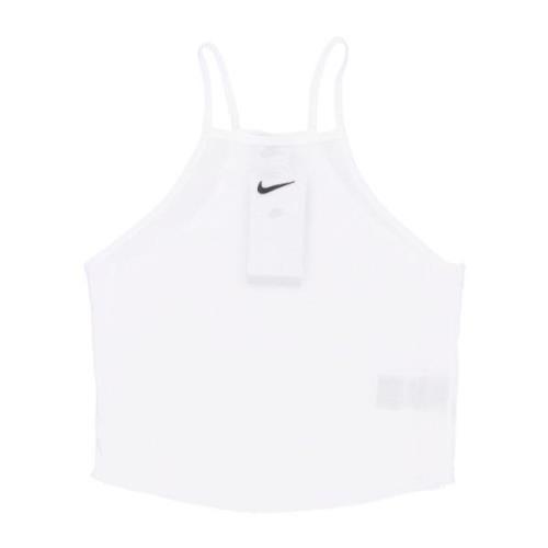 Essentials Ribbed Tank - Wit/Zwart Nike , White , Dames