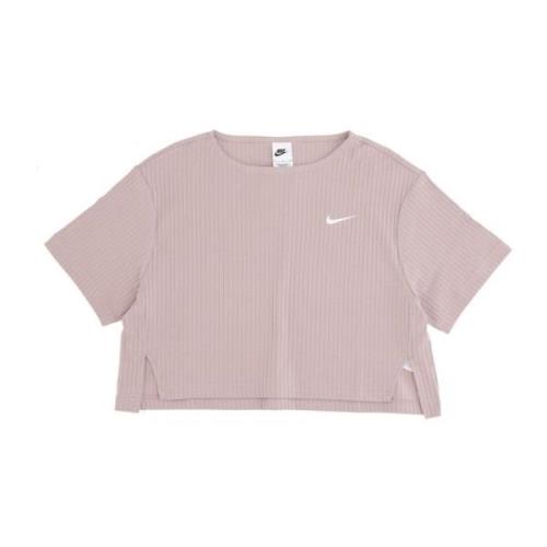 Rib Jersey Top - Diffused Taupe/White Nike , Gray , Dames