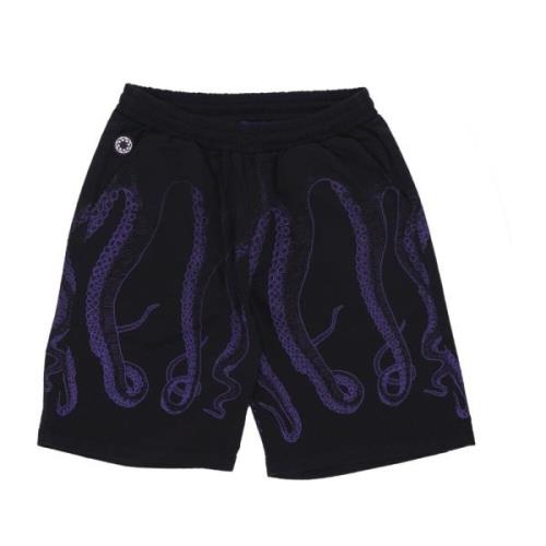 Casual Shorts Octopus , Purple , Heren