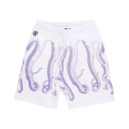 Casual shorts Octopus , White , Heren