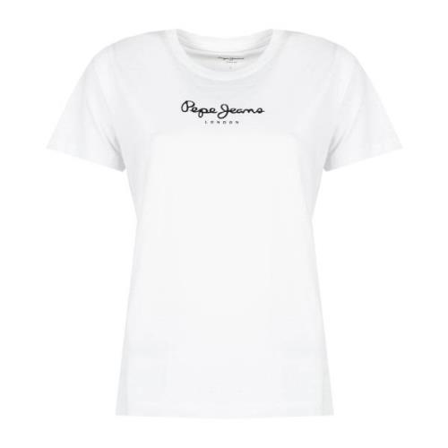Eenvoudig Ronde Hals T-Shirt Pepe Jeans , White , Dames