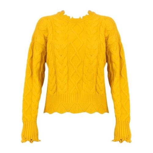 Round-neck Knitwear Pinko , Yellow , Dames
