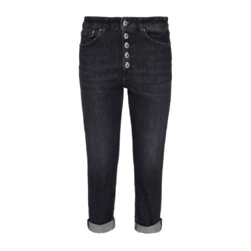 Zwarte Cropped Jeans voor Dames Dondup , Black , Dames