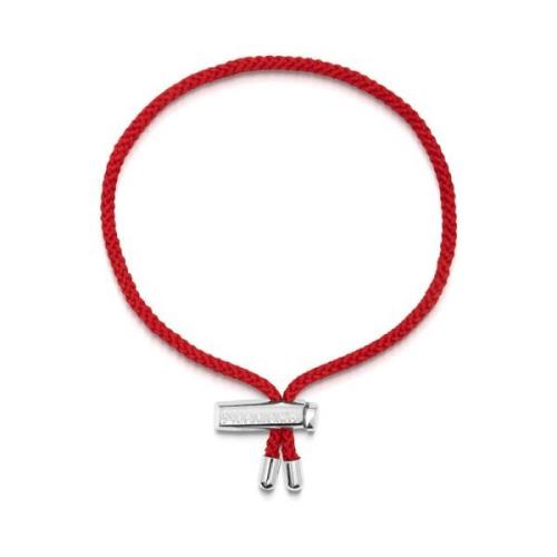 Stringarmband voor mannen met verstelbaar zilveren slot Nialaya , Red ...