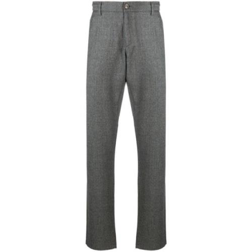 Melange Wol Flanel Broek Canali , Gray , Heren