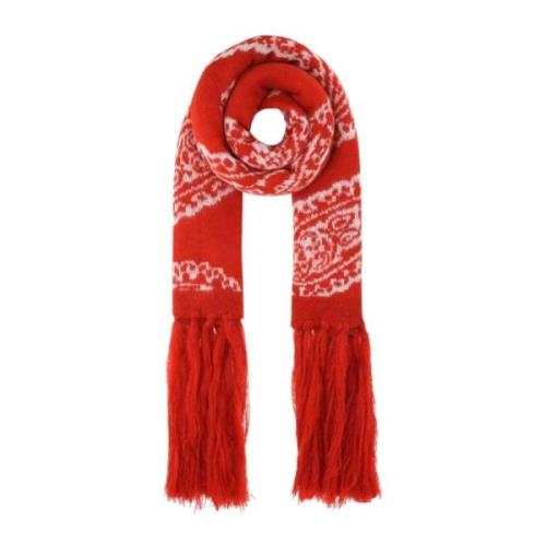 Geborduurde acryl -blend sjaal 424 , Red , Heren