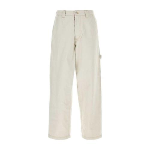 Wijde Jeans met Ontspannen Pasvorm Maison Margiela , White , Heren