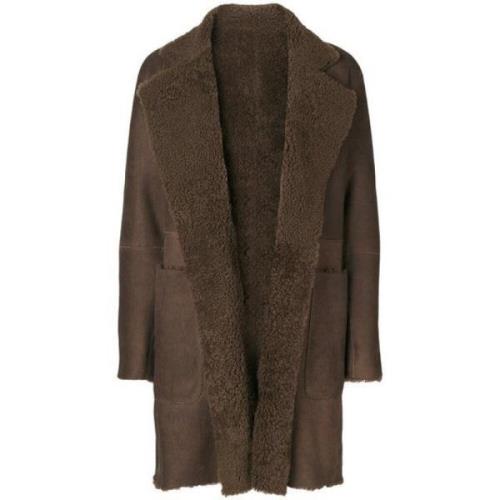 Omkeerbare Shearling Jas Vince , Green , Dames