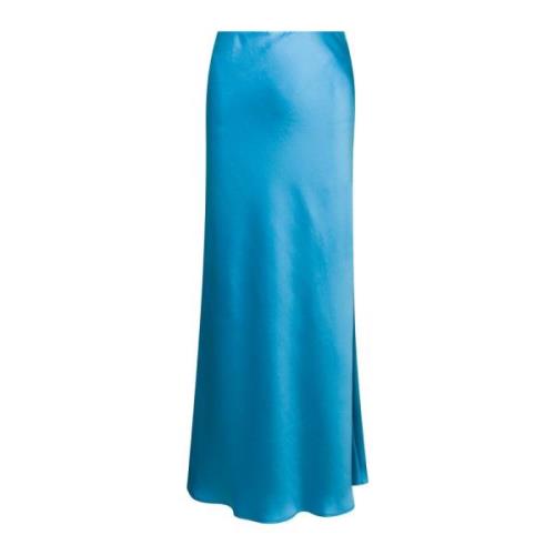 Maxi Skirts Plain Units , Blue , Dames