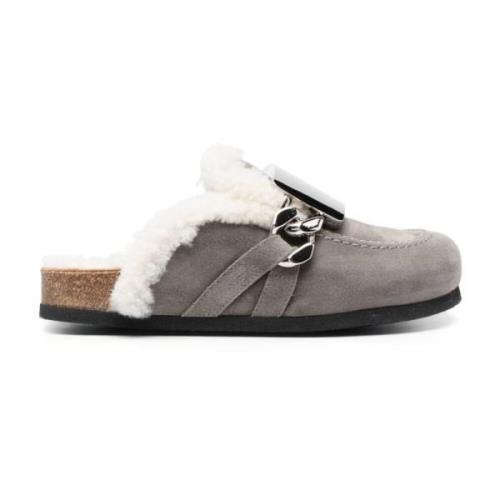 Luxe Shearling Loafers JW Anderson , Gray , Dames
