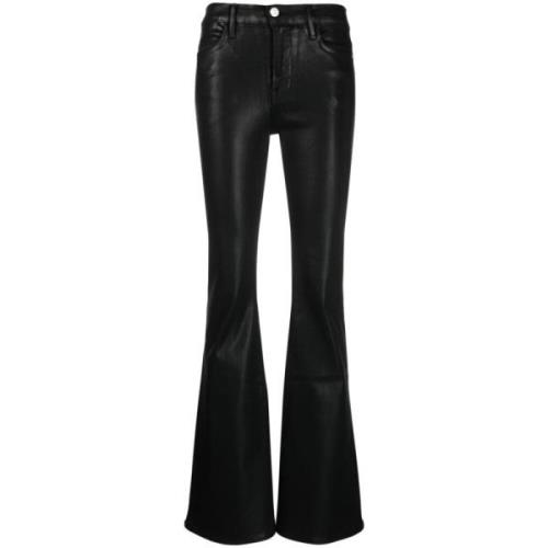 Hoge Flare Jeans Frame , Black , Dames