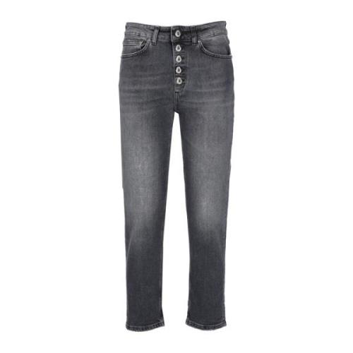 Stijlvolle Grijze Cropped Jeans voor Vrouwen Dondup , Gray , Dames