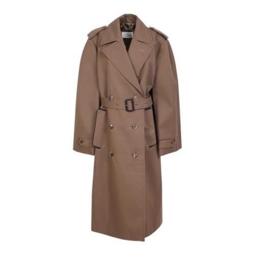 Groene trenchcoat voor vrouwen Maison Margiela , Brown , Dames