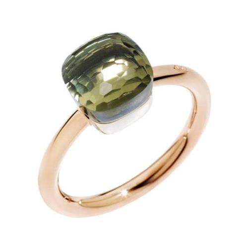 Roségouden en witgouden ring Pomellato , Green , Dames