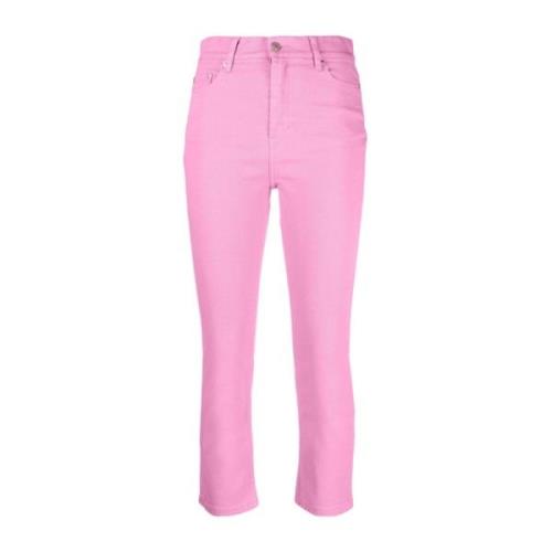 Cropped Slim Fit Broek Ami Paris , Pink , Dames