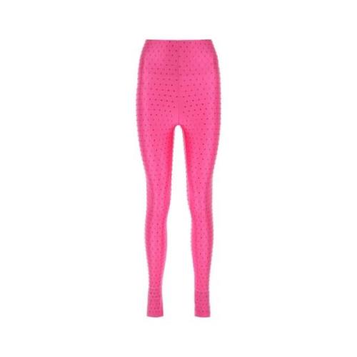 Verfraaide stretch nylon leggings Andamane , Pink , Dames