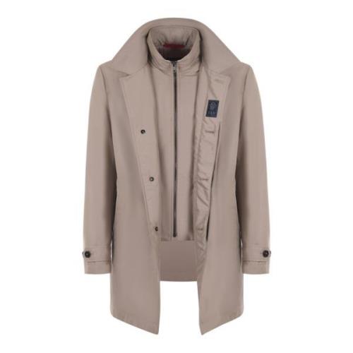 Ochtendjas in technische gabardine Fay , Beige , Heren