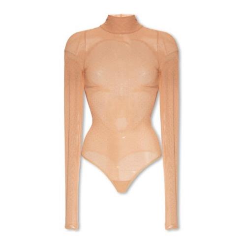 Bodysuit met glinsterende applicaties Nensi Dojaka , Beige , Dames