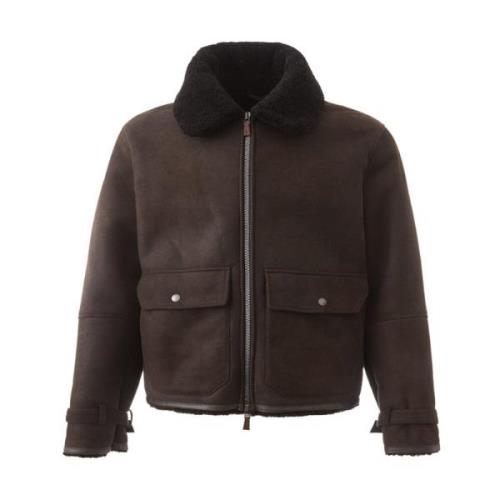 Faux Fur Shearling Jackets Lardini , Brown , Heren