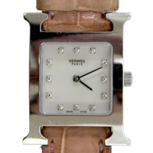 Pre-owned Leather watches Hermès Vintage , Beige , Dames