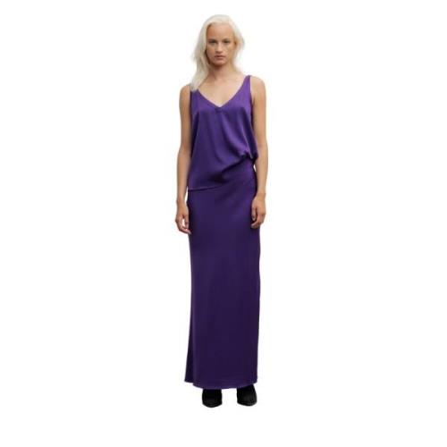 Hana long silk skirt violet Ahlvar Gallery , Purple , Dames