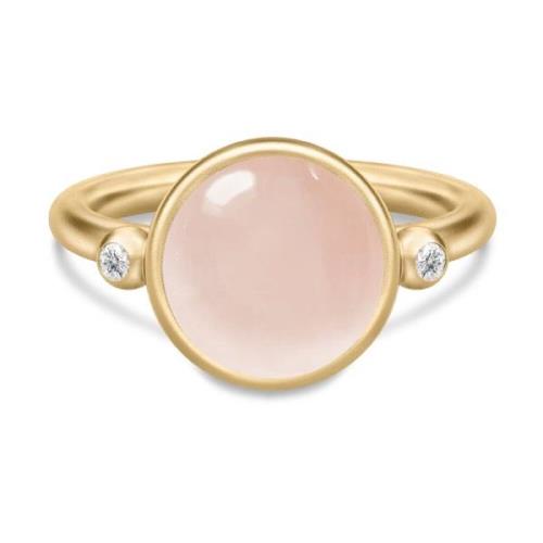 Kleurrijke Kristal Gouden Ring Julie Sandlau , Pink , Dames
