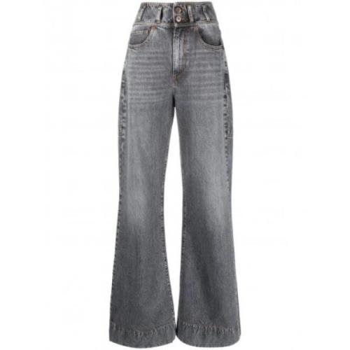 Hoge Taille Uitlopende Grijze Jeans 3X1 , Gray , Dames