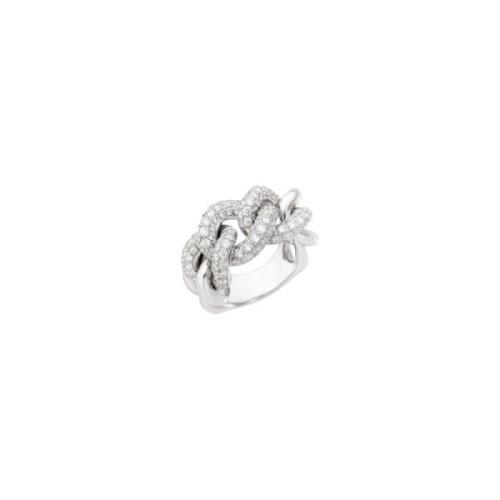 Kettingring met witgoud en diamant Pomellato , Gray , Dames