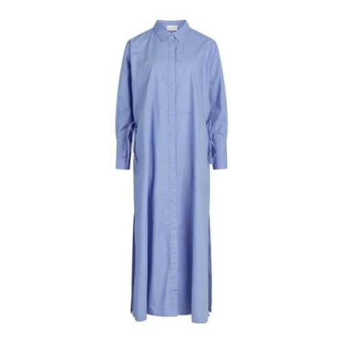 Fairtrade Cotton Shirt Dresses Blanche , Blue , Dames