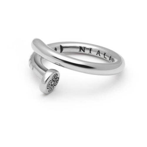 Men's Nail Ring with Dorje Engraving and Silver Finish Nialaya , Gray ...