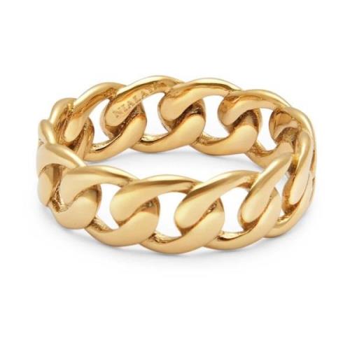 Chain Ring in Gold Nialaya , Yellow , Dames