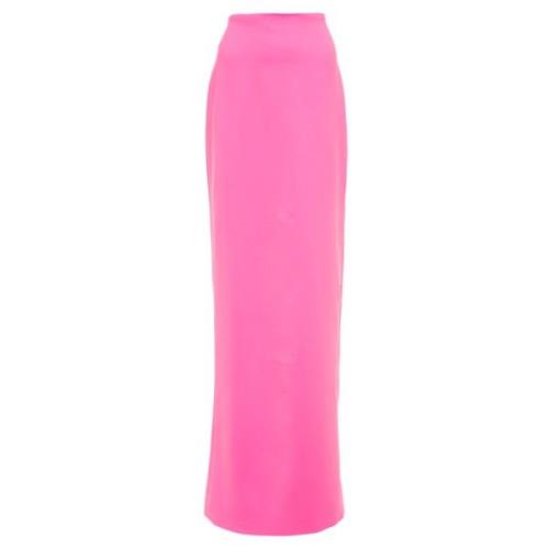 Polyester rok met hoge taille en split achteraan Monot , Pink , Dames