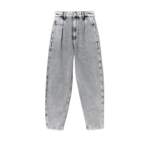 Hoge Taille Wortel Fit Denim Jeans Twinset , Gray , Dames