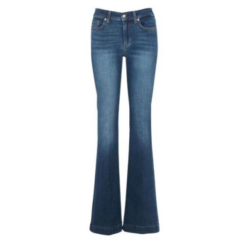 Flared Jeans met Hoge Taille - 92% Katoen, 6% Elastomultiester, 2% Ela...