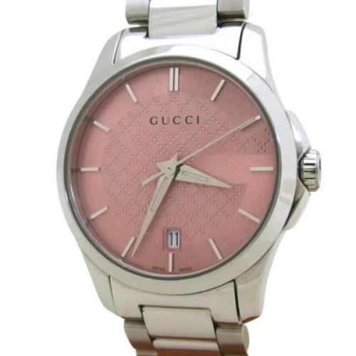 Tweedehands Roze Metalen Gucci Horloge Gucci Vintage , Pink , Unisex