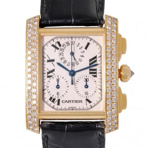 Pre-owned Leather watches Cartier Vintage , Yellow , Dames