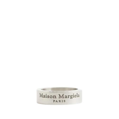 Zilveren Logo Ring Maison Margiela , Gray , Unisex