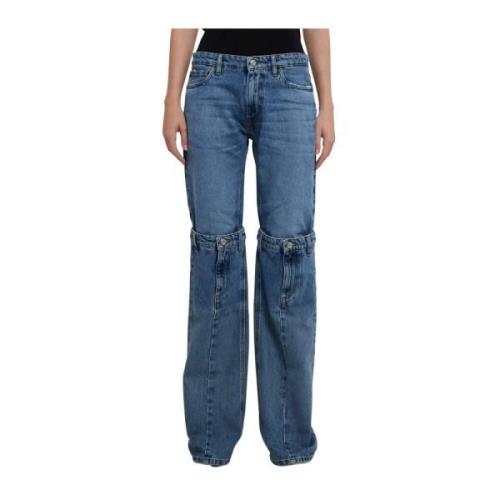 Stijlvolle Open Knee Denim Jeans Coperni , Blue , Dames