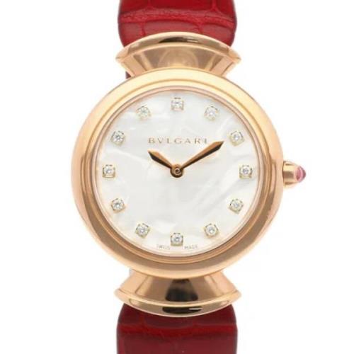 Pre-owned Leather watches Bvlgari Vintage , Yellow , Dames