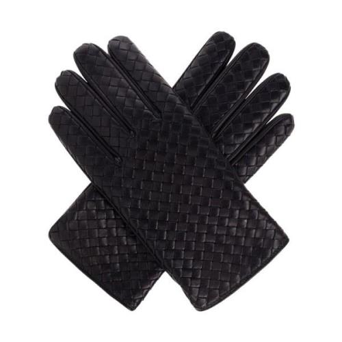 Leather gloves Bottega Veneta , Blue , Heren