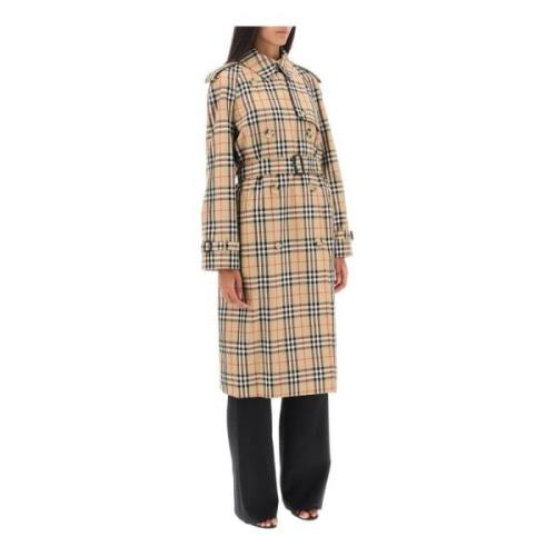 Geruite trenchcoat Burberry , Beige , Dames