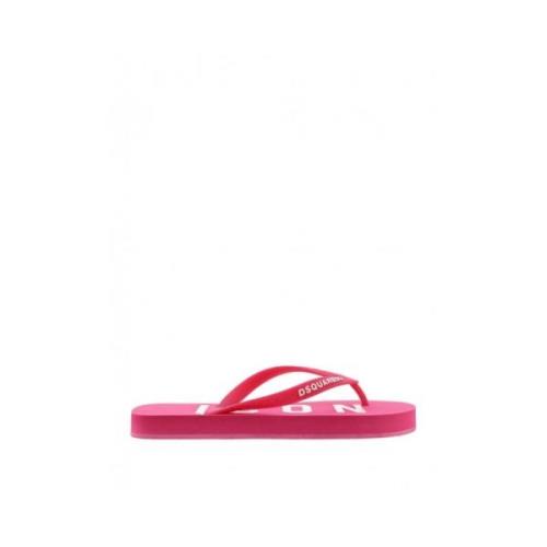 Elegante zomerse teenslippers voor vrouwen Dsquared2 , Pink , Dames