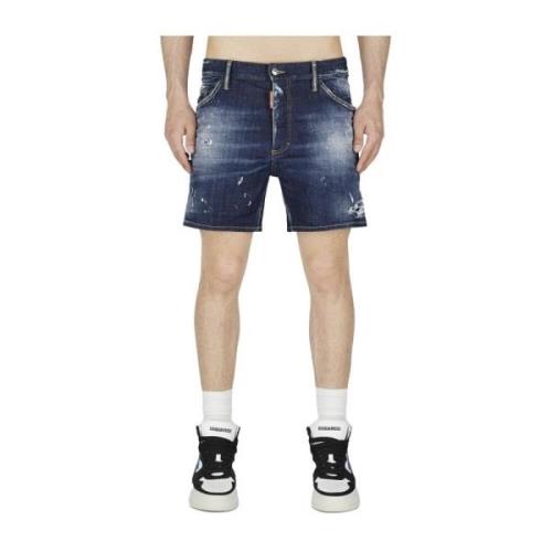Vintage Denim Shorts Dsquared2 , Blue , Heren