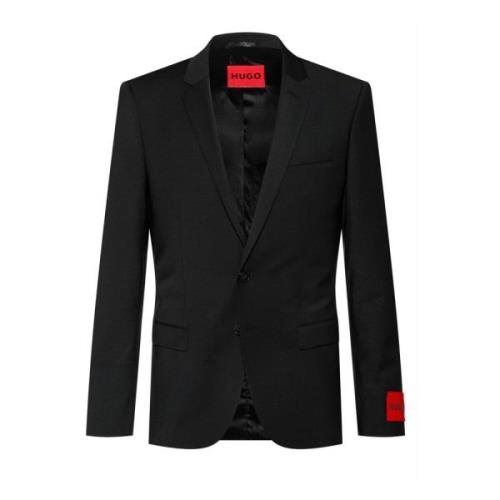 Op Maat Gemaakte Bi-Stretch Formele Blazer Hugo Boss , Black , Heren