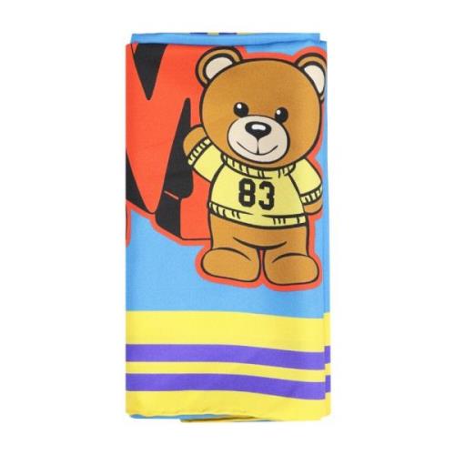 Zijden Sjaal, Varsity Teddy Bear Print Moschino , Multicolor , Dames