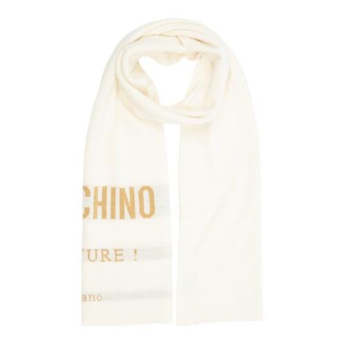 Luxe Wollen Sjaal Moschino , White , Dames