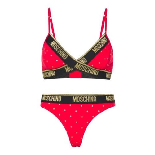 Rood gestippeld lingerie set Moschino , Red , Dames